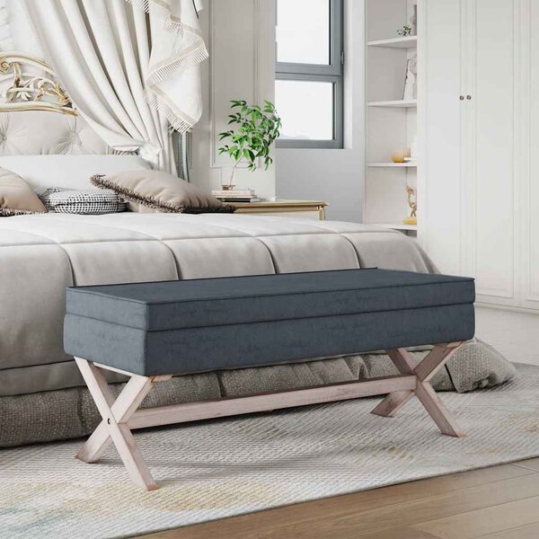 VidaXL Stolička s úložným prostorem 110x45x49 cm samet [344526] Barva: Tmavě šedá