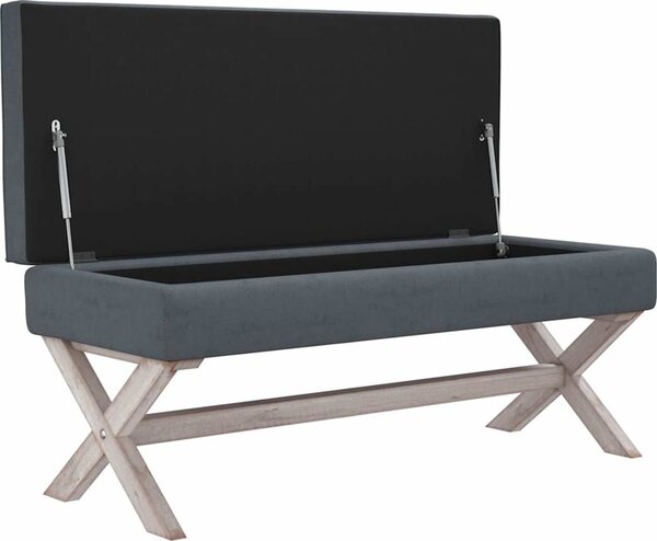 VidaXL Stolička s úložným prostorem 110x45x49 cm samet [344526] Barva: Tmavě šedá