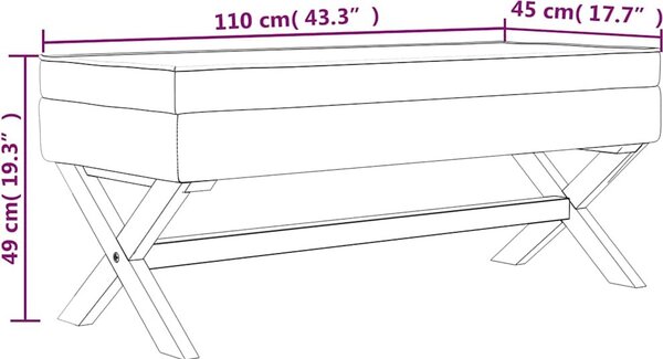 VidaXL Stolička s úložným prostorem 110x45x49 cm samet [344526] Barva: Tmavě šedá