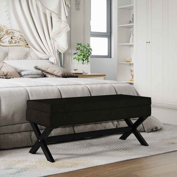 VidaXL Stolička s úložným prostorem 110x45x49 cm samet [344526] Barva: Tmavě šedá
