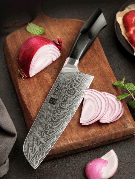 Santoku nůž 7.3" XINZUO ŠIGA 67 vrstev damaškové oceli