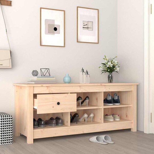 VidaXL Botník 110 x 38 x 45,5 cm masivní borovice [814594] Barva: Přírodní