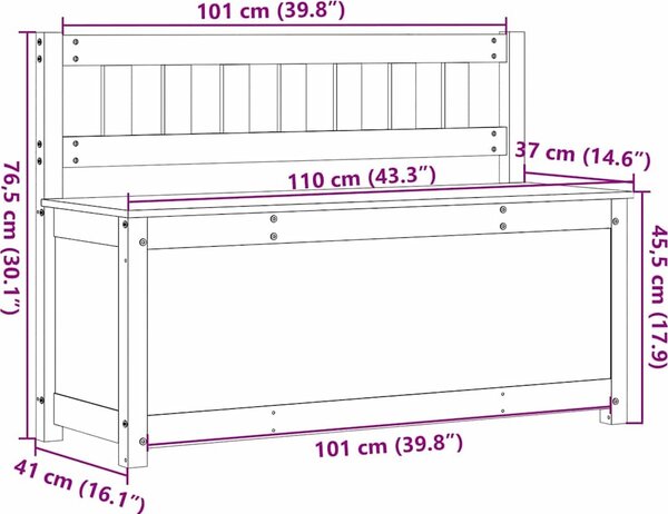 VidaXL Lavice 110 x 41 x 76,5 cm masivní borovice [823555] Barva: Bílá