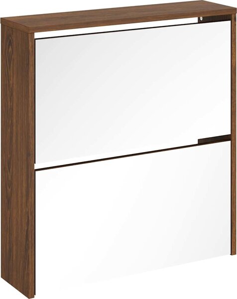 VidaXL Botník se zrcadlem 2patrový 63 x 17 x 67 cm [342629] Barva: Bílá