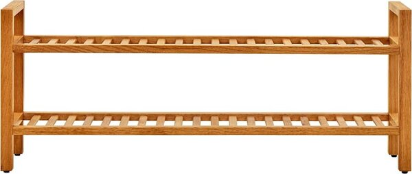 VidaXL Botník se 2 policemi 100 x 27 x 40 cm masivní dubové dřevo [331748]