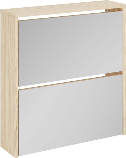 VidaXL Botník se zrcadlem 2patrový 63 x 17 x 67 cm [342629] Barva: Bílá
