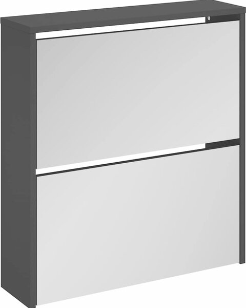 VidaXL Botník se zrcadlem 2patrový 63 x 17 x 67 cm [342629] Barva: Bílá