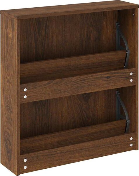 VidaXL Botník se zrcadlem 2patrový 63 x 17 x 67 cm [342629] Barva: Bílá