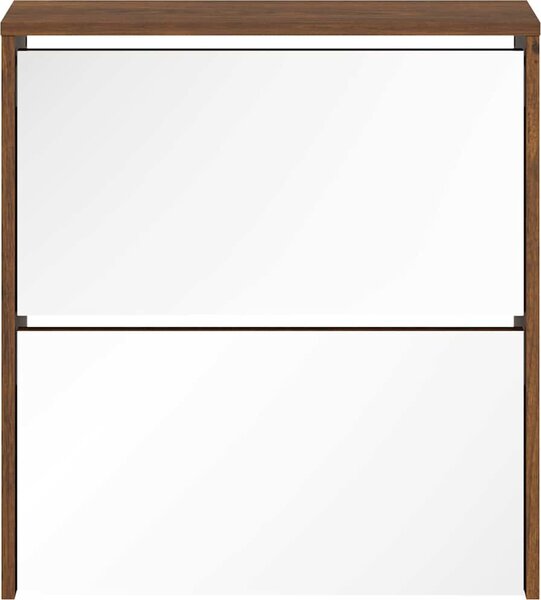 VidaXL Botník se zrcadlem 2patrový 63 x 17 x 67 cm [342629] Barva: Bílá