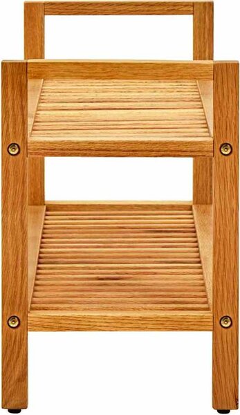 VidaXL Botník se 2 policemi 100 x 27 x 40 cm masivní dubové dřevo [331748]