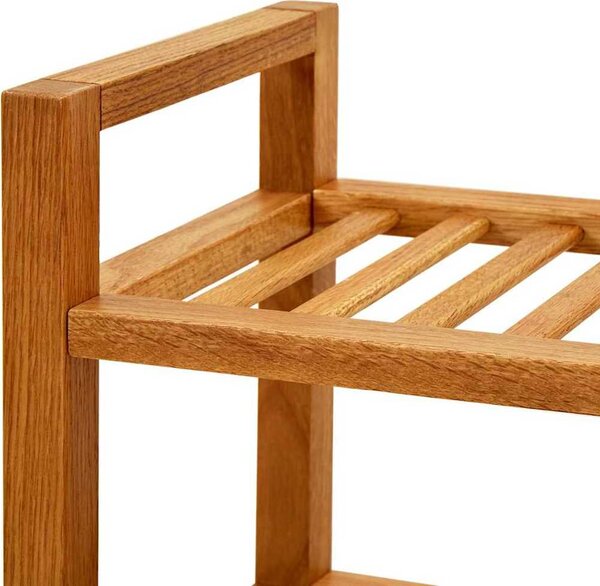 VidaXL Botník s 5 policemi 100 x 27 x 100 cm masivní dubové dřevo [331751]