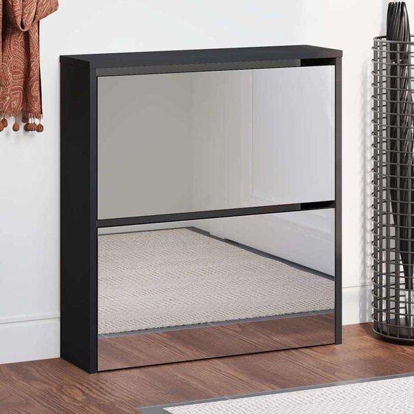 VidaXL Botník se zrcadlem 2patrový 63 x 17 x 67 cm [342629] Barva: Bílá