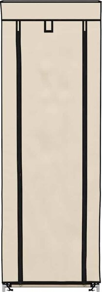 VidaXL Botník s potahem 57 x 29 x 162 cm textil [282432] Barva: krémová