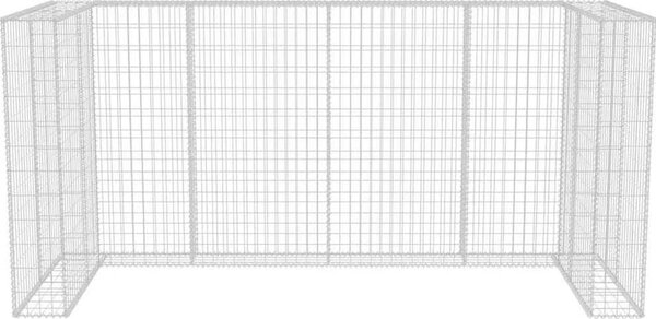 VidaXL Gabionová zástěna pro 3 popelnice ocelová 250 x 100 x 120 cm [142560]