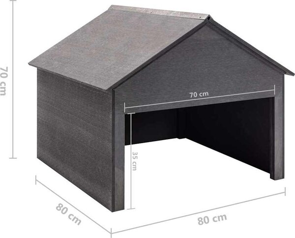 VidaXL Garáž na sekačku šedá 80 x 80 x 70 cm WPC [149036]