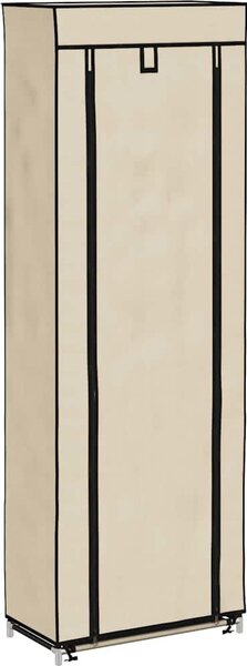 VidaXL Botník s potahem 57 x 29 x 162 cm textil [282432] Barva: krémová