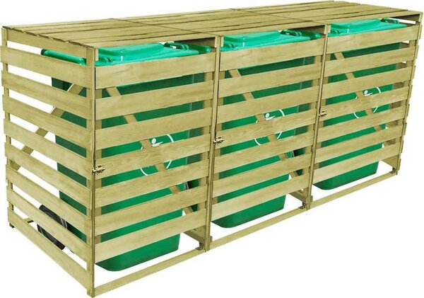 VidaXL Přístřešek na tři popelnice 240 l impregnované dřevo [42271]