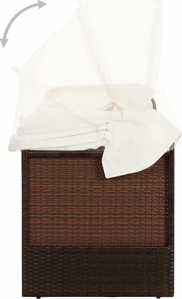 VidaXL Zahradní postel s baldachýnem 200 x 120 cm polyratan [46092] Barva: Černobílý
