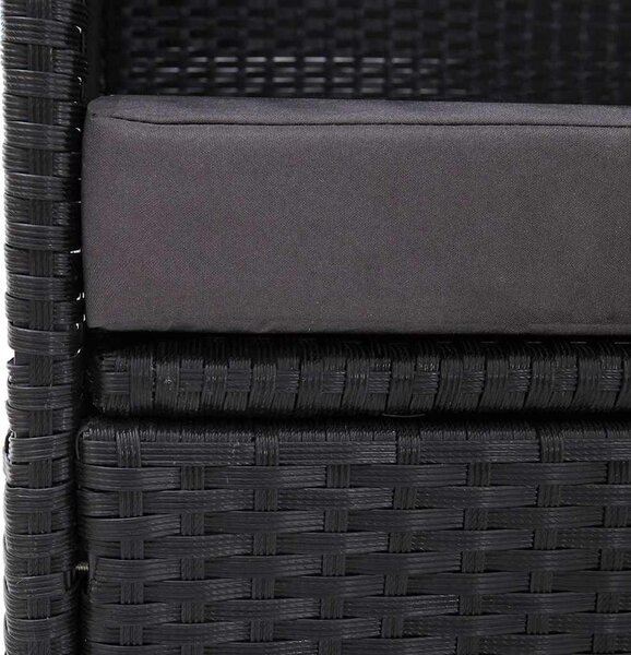 VidaXL Zahradní postel s baldachýnem 200 x 120 cm polyratan [46092] Barva: Černobílý