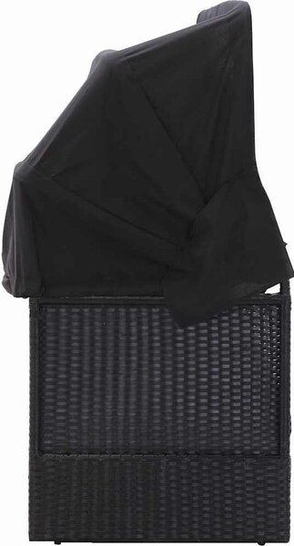 VidaXL Zahradní postel s baldachýnem 200 x 120 cm polyratan [46092] Barva: Černobílý