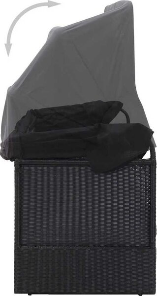 VidaXL Zahradní postel s baldachýnem 200 x 120 cm polyratan [46092] Barva: Černobílý