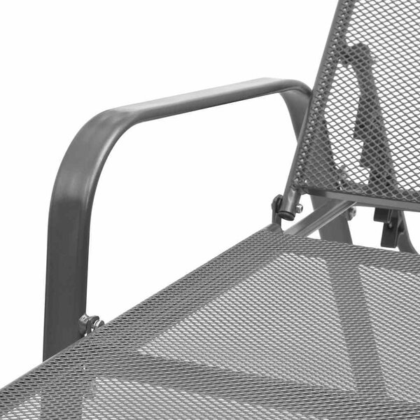 VidaXL Zahradní lehátka 2 ks se stolkem ocelová antracitová [42727]