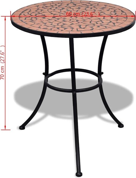VidaXL Bistro stolek a bílý 60 cm mozaika [41528] Barva: Modrá