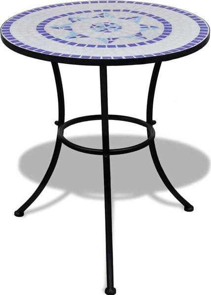 VidaXL Bistro stolek a bílý 60 cm mozaika [41528] Barva: Modrá