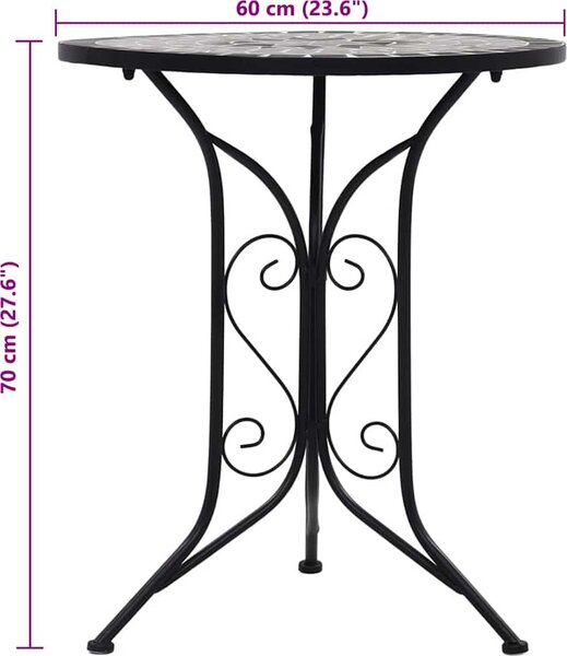 VidaXL Mozaikový bistro stolek 60 cm keramika [46713] Barva: Oranžovo-šedá