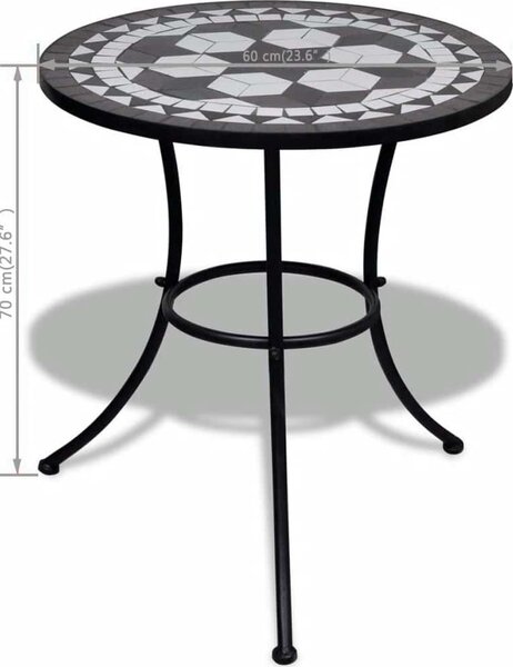 VidaXL Bistro stolek a bílý 60 cm mozaika [41528] Barva: Modrá