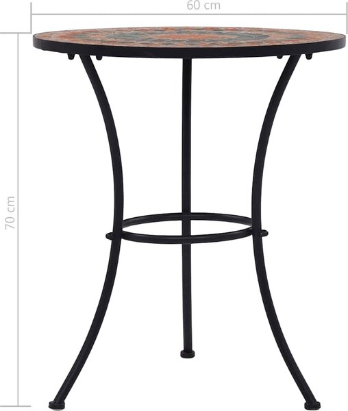 VidaXL Mozaikový bistro stolek 60 cm keramika [46713] Barva: Oranžovo-šedá