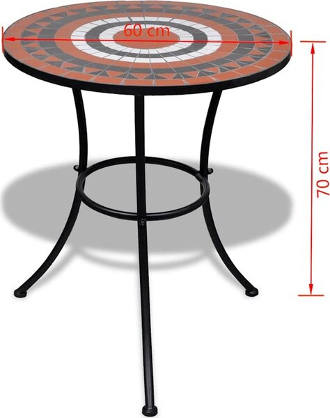 VidaXL Bistro stolek a bílý 60 cm mozaika [41528] Barva: Modrá