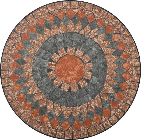 VidaXL Mozaikový bistro stolek 60 cm keramika [46713] Barva: Oranžovo-šedá