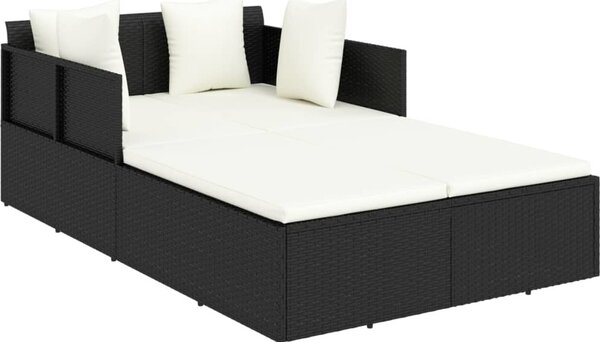 VidaXL Lehátko s poduškami 182 x 118 x 63 cm polyratan [362267] Barva: Černá