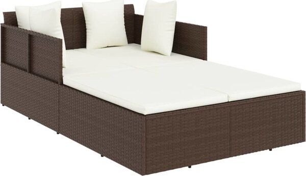 VidaXL Lehátko s poduškami 182 x 118 x 63 cm polyratan [362267] Barva: Černá