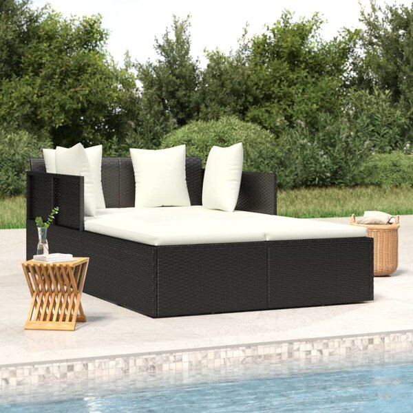 VidaXL Lehátko s poduškami 182 x 118 x 63 cm polyratan [362267] Barva: Černá
