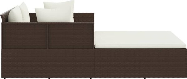 VidaXL Lehátko s poduškami 182 x 118 x 63 cm polyratan [362267] Barva: Černá