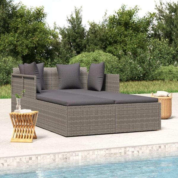VidaXL Lehátko s poduškami 182 x 118 x 63 cm polyratan [362267] Barva: Černá