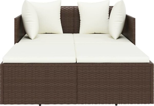 VidaXL Lehátko s poduškami 182 x 118 x 63 cm polyratan [362267] Barva: Černá