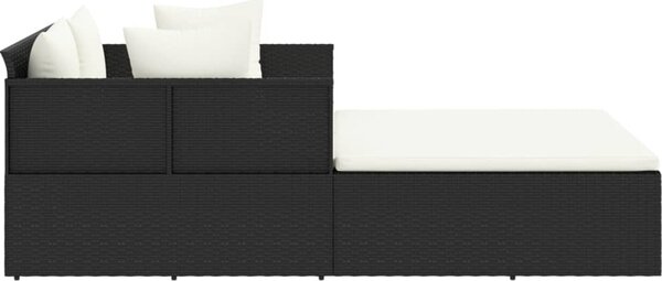 VidaXL Lehátko s poduškami 182 x 118 x 63 cm polyratan [362267] Barva: Černá