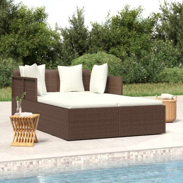 VidaXL Lehátko s poduškami 182 x 118 x 63 cm polyratan [362267] Barva: Černá