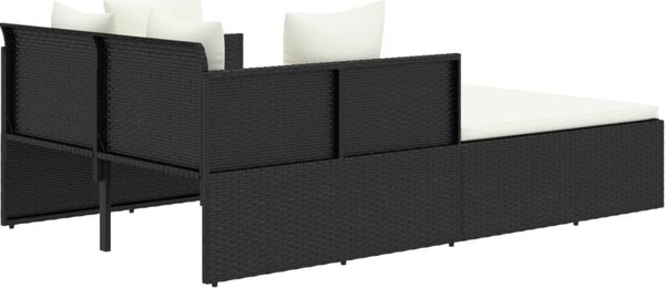 VidaXL Lehátko s poduškami 182 x 118 x 63 cm polyratan [362267] Barva: Černá