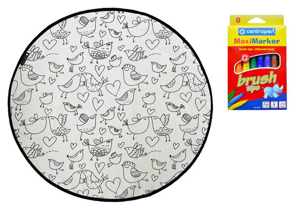 Kobercové omalovánky – Kissing birds Kruh Ø 130 cm