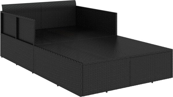 VidaXL Lehátko s poduškami 182 x 118 x 63 cm polyratan [362267] Barva: Černá