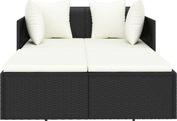 VidaXL Lehátko s poduškami 182 x 118 x 63 cm polyratan [362267] Barva: Černá