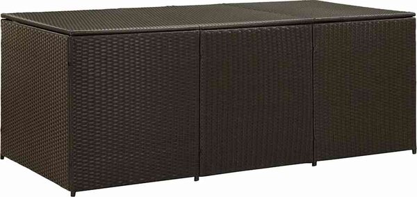 VidaXL Zahradní úložný box polyratan 180 x 90 x 70 cm [46478] Barva: Hnědá