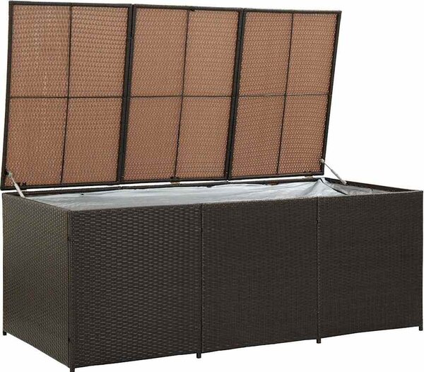 VidaXL Zahradní úložný box polyratan 180 x 90 x 70 cm [46478] Barva: Hnědá