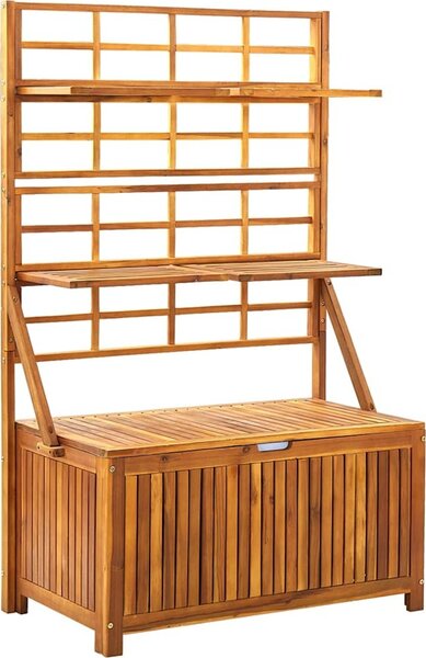 VidaXL Úložný box s treláží 99x55x160 cm masivní akáciové dřevo [311882] Barva: Šedá