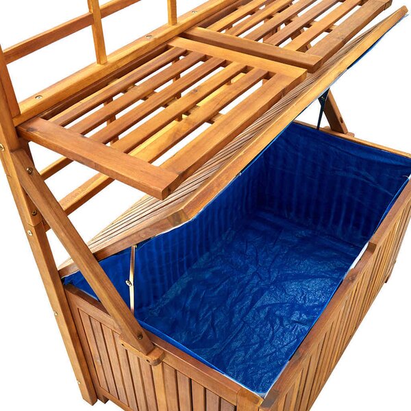 VidaXL Úložný box s treláží 99x55x160 cm masivní akáciové dřevo [311882] Barva: Šedá
