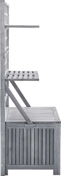 VidaXL Úložný box s treláží 99x55x160 cm masivní akáciové dřevo [311882] Barva: Šedá